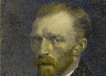 Van Gogh self-portrait simulated with protanopia (red-blind)